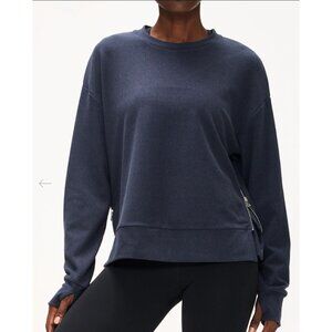 Varley Horton Side Zip‎ Sweatshirt Women’s Size Small Navy Blue Super Soft EUC